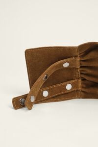 Wide olive leather belt
