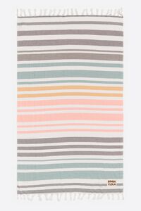 Toalla algodón rayas multicolor marrón