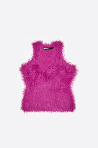 Magenta fur sleeveless top