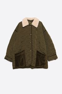 Khaki oversize padded coat