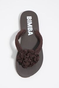 Chancla flip flop crochet flor chocolate