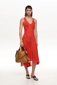 Red fluid cross-back dress