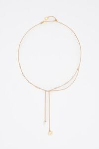 Sun and moon necklace with brushed gold chains