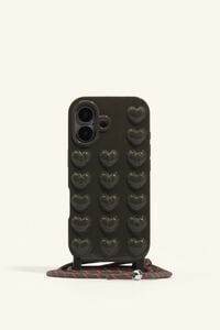 Dark green shiny silicone case for iPhone 16