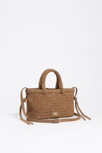 Bolso bandoleira serraxe trenzada camel