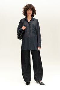 Camisa pedres oversize blau petroli