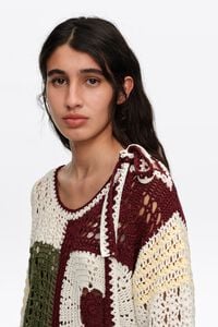 Straight multicolored crochet sweater