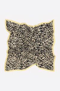 Leopard print scarf with contrast edge