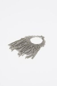 Silver mesh and crystals anklet