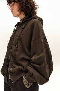 Brown lined hooded sweatshirt
