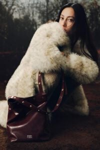 Medium burgundy brushed leather Carlino bag