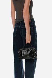Mini black leather Lolita bag