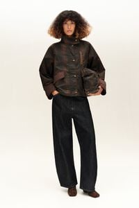 Trench patchwork cir&eacute; chocolat noir