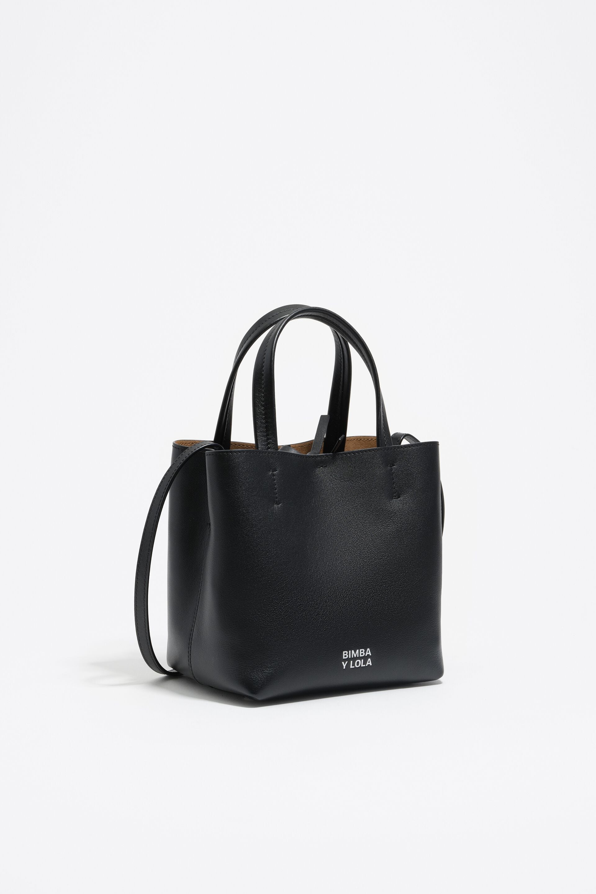 Small black leather Chihuahua bag