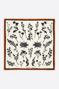 Off-white beetles and flowers silhouettes scarf