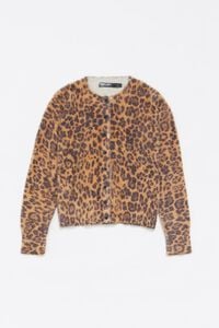 C&aacute;rdigan pelo ajustado Leopard natural