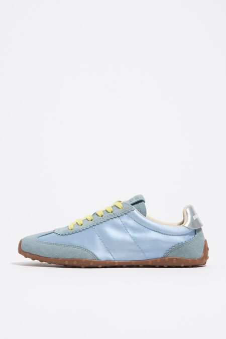 Blue suede and satin 13 29 sneaker