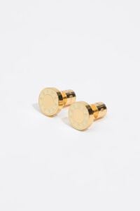 Pendientes logo esmalte marfil