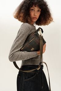 Large hunter brown tartan Madrid bag