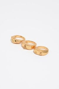 Set de 3 bagues visage dor&eacute; mat