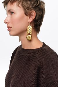 Aged gold flower earrings