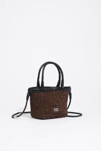 Mini bolso bandoleira trenzado de serraxe cor chocolate