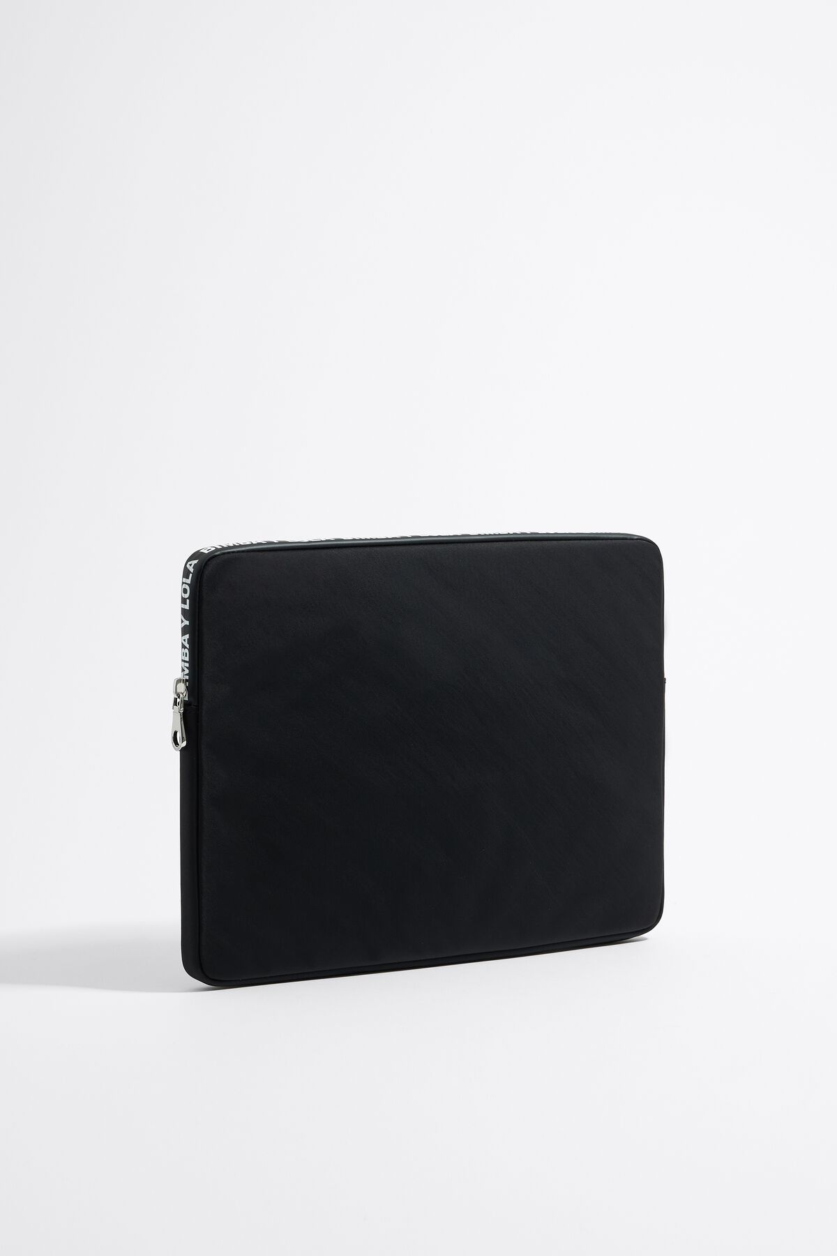 Black nylon laptop sleeve
