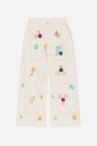 Pantal&oacute;n jogger bordados multicolor crema