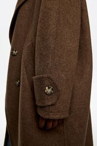 Abrigo maxilapelas dobre face marr&oacute;n escuro