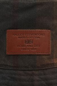 Brown tartan coated fabric hat