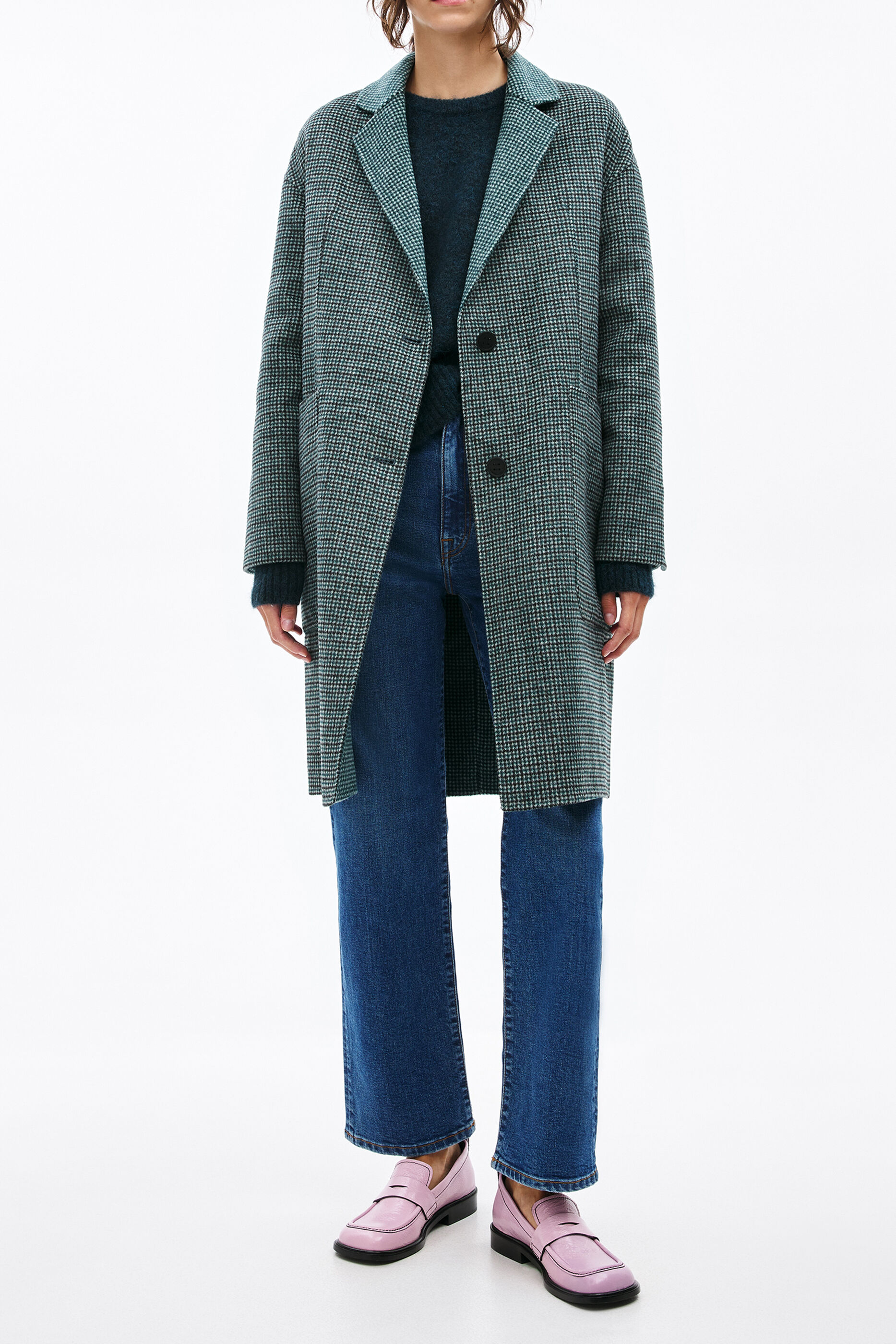 petite houndstooth coat