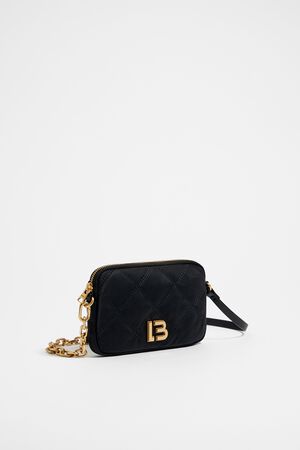 Bimba Y Lola Small Black Nylon Tote Bag with Gold Hardware – Balilene