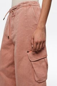 Peach denim cargo trousers