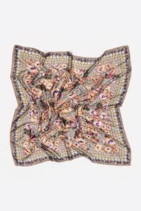 Pa&ntilde;uelo flores acuarela topo