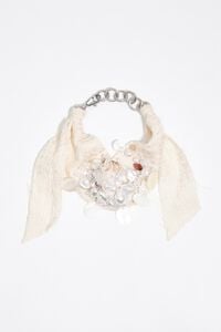 Ivory woven choker necklace with pearls
