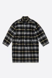 Black checked double-face coat