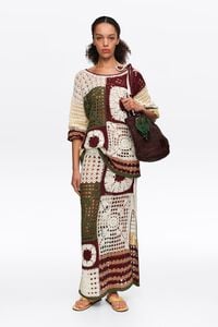 Straight multicolored crochet sweater