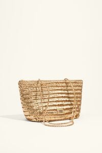 Medium gold plaited leather shopper bag