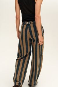 BARREL - Pantal&oacute;n denim hebilla rayas marr&oacute;n claro