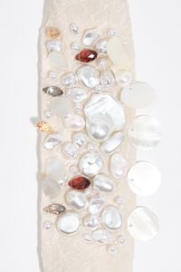 Ivory woven choker necklace with pearls