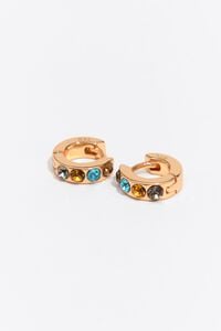 Pendientes aro mini cristales multicolores