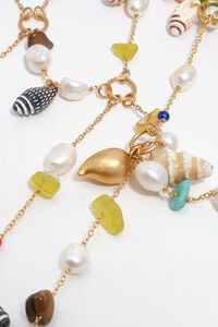 Maxi necklace with chains and seashell multi-charms
