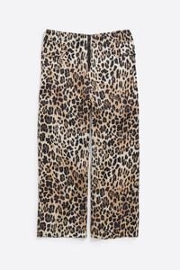 Beige Leopard fluid trousers