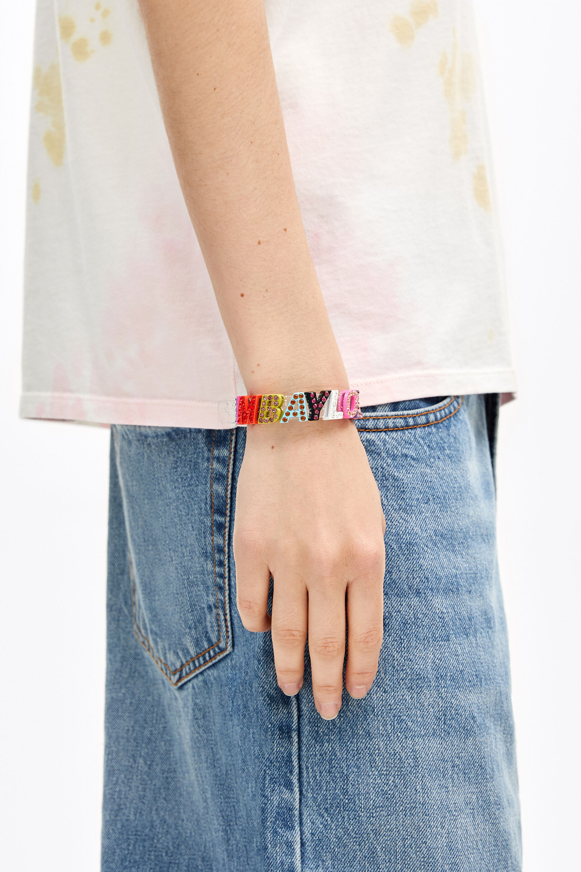 Multicolored letters bracelet
