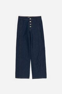 Pantal&oacute;n recto botones denim azul oscuro