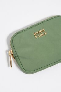 Green nylon coin purse