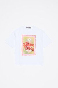 Camiseta oversize logo blanca