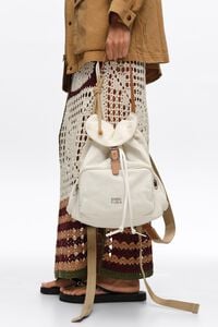 White nylon Pocket backpack