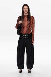 Caramel Snake Romantic ruched tulle T-shirt