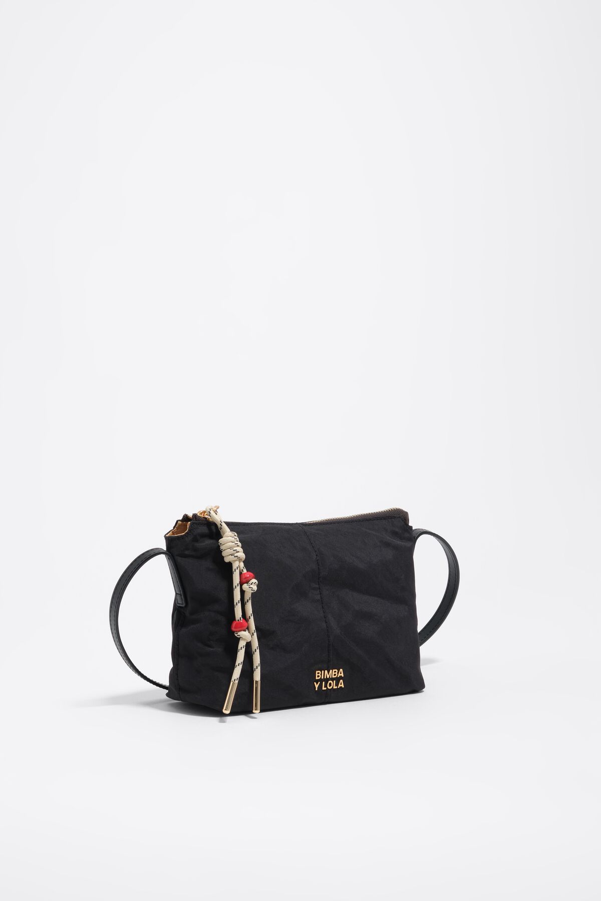 Graphite nylon mini crossbody bag